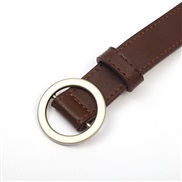 (105cm) belt woman PU leather Round buckle Korean style leisure brief Cowboy Dress lady belt