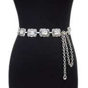 (65-100cm)( anti silver) lady belt leisure retro carving ornament crystal Metal chain chain