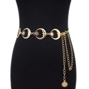 (Gold)Korean style women belt lady leisure ornament day buckle ornament chain Metal chain