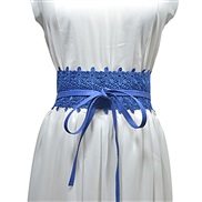 (175cm)( sapphire blue )color Optional lady lace flower width belt women ornament fashion all-Purpose Style width Girdle