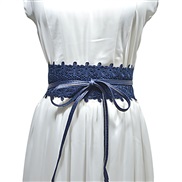 (175cm)( Navy blue)color Optional lady lace flower width belt women ornament fashion all-Purpose Style width Girdle