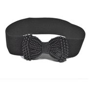 (62)( black)lady Tightness width belt Pearl Girdle all-Purpose high quality width Pearl bow color belt