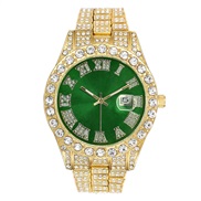 (Gold green) man watch fashon Alloy th damond day quartz watch-face Busness lesure quartz man watch-face