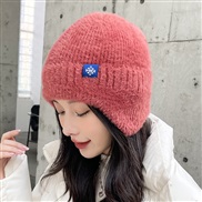 ( red)Autumn and Winter woolen occidental style lady warm knitting snowflake brief hat