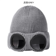 (M56-58cm)( gray) hat autumn Winter man woman wind eyes velvet knitting occidental style warm woolen