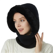 (  black)fashion classic pattern one-piece velvet warm knitting Autumn and Winter woolen hat