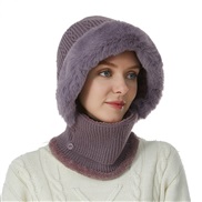 ( purple)fashion classic pattern one-piece velvet warm knitting Autumn and Winter woolen hat