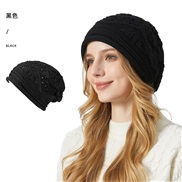 ( black)knitting hat woman occidental style Winter imitate knitting hedging leisure