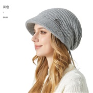 (M56-58cm)( gray) hat woman Winter thick big head elasticity knitting fashion temperament warm