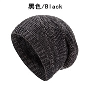 (M56-58cm)(            black)hat occidental style big double color pattern knitting warm neutral hedging man