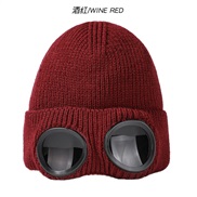 (M56-58cm)( Red wine)knitting hat man woman velvet eyes occidental style big head woolen lovers