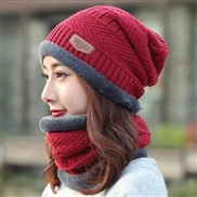 (M(56-58cm))( Burgundy+)hat woman Korean style woolen velvet hedging Outdoor wind warm knitting man