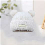 (  white) velvet samll knitting hat woman Autumn and Winter thick big head samll warm hedging woolen