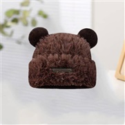 (  brown) velvet samll knitting hat woman Autumn and Winter thick big head samll warm hedging woolen