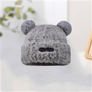 (  gray) velvet samll knitting hat woman Autumn and Winter thick big head samll warm hedging woolen