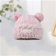 (  Pink) velvet samll knitting hat woman Autumn and Winter thick big head samll warm hedging woolen