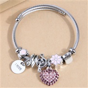 fashion conciseOL concise flash diamond love temperament lady bangle