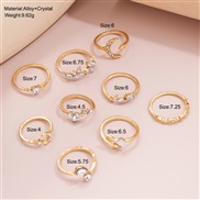 (gold )occidental style gold ring creative fashion loveove rhinestone ring set