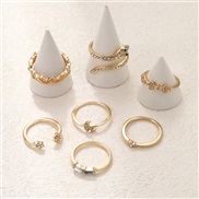 (gold )occidental style gold ring creative fashion loveove rhinestone ring set