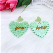 (3)new candy colors love Acrylic ear stud earrings trend personality fresh sweet earring woman