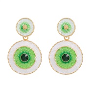 ( green)ins wind fashion multilayer Round color earrings occidental style Earring woman Bohemian style samll style