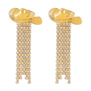 ( Gold)E occidental style Cowboy wind tassel earrings  samll creative personality earring