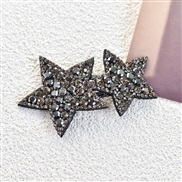 (1  Black ) sweet diamond super Czech diamond Five-pointed star Korean style fashion temperament woman