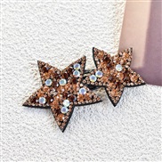 (3 ) sweet diamond super Czech diamond Five-pointed star Korean style fashion temperament woman