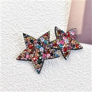 (4  Color diamond ) sweet diamond super Czech diamond Five-pointed star Korean style fashion temperament woman