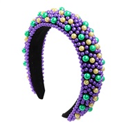 (purple) occidental style Headband woman width imitate Pearl color Headband