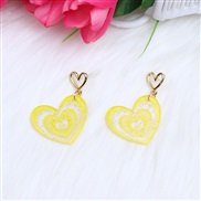 (yellow ) love ear stud Acrylic earrings fashion personality earring woman