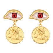 ( red) eyes temperament all-Purpose earrings ear stud woman