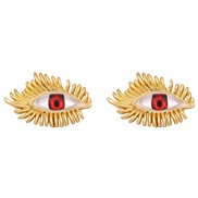 ( red) eyes temperament all-Purpose earrings ear stud woman