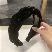 (  black)high samll Headband woman Autumn and Winter high Korea retro velvet twisted width belt Headband head