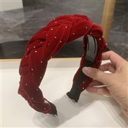 (  red)high samll Headband woman Autumn and Winter high Korea retro velvet twisted width belt Headband head