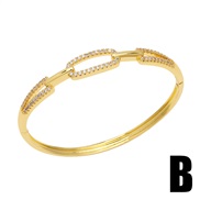 (B)occidental style fashion bamboo bangle samll embed color zircon high opening bangle womanbrm