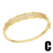 (C)occidental style fashion bamboo bangle samll embed color zircon high opening bangle womanbrm