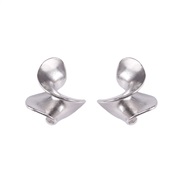 ( Silver)occidental style personality trendins brief Metal Alloy ear stud lady fashion all-Purpose Earring