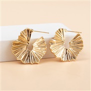 ( Gold) vertical pattern sector Metal earrings romantic brief earrings earring gift earrings