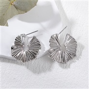 ( Silver) vertical pattern sector Metal earrings romantic brief earrings earring gift earrings