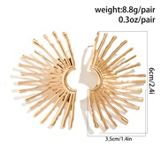 ( 1  Gold 3 67)occidental style Earring punk wind brief sector ear stud woman all-Purpose flowersearrings