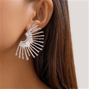 ( 1  White K 3 67)occidental style Earring punk wind brief sector ear stud woman all-Purpose flowersearrings