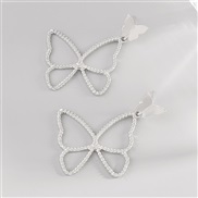 ( White K)E brief Metal hollow butterfly earrings  fashion atmospheric samll sweet earring