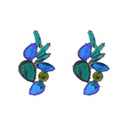 ( green)occidental style fashion personality exaggerating brilliant earrings woman Irregular retro diamond earring temp