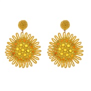 ( yellow)occidental style Bohemia earrings woman weave exaggerating temperament earring candy colors Country style earr