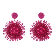 (purple)occidental style Bohemia earrings woman weave exaggerating temperament earring candy colors Country style earri