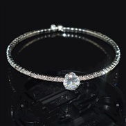 (SL 1 89  Silver) fashion Rhinestone row fully-jewelled zircon mosaic claw chain woman opening personality bangle