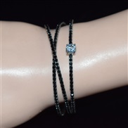 ( Black   gun black)bride luxurious Rhinestone zircon opening bangle woman temperament bracelet