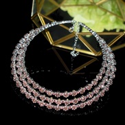 (3 SilverLigh ) fashion Rhinestone Collar multilayer crystal necklace necklace multicolor steel wire circle bride