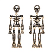 ( Gold)autumn skull earrings occidental style exaggerating Earring woman Alloy diamond fully-jewelled style